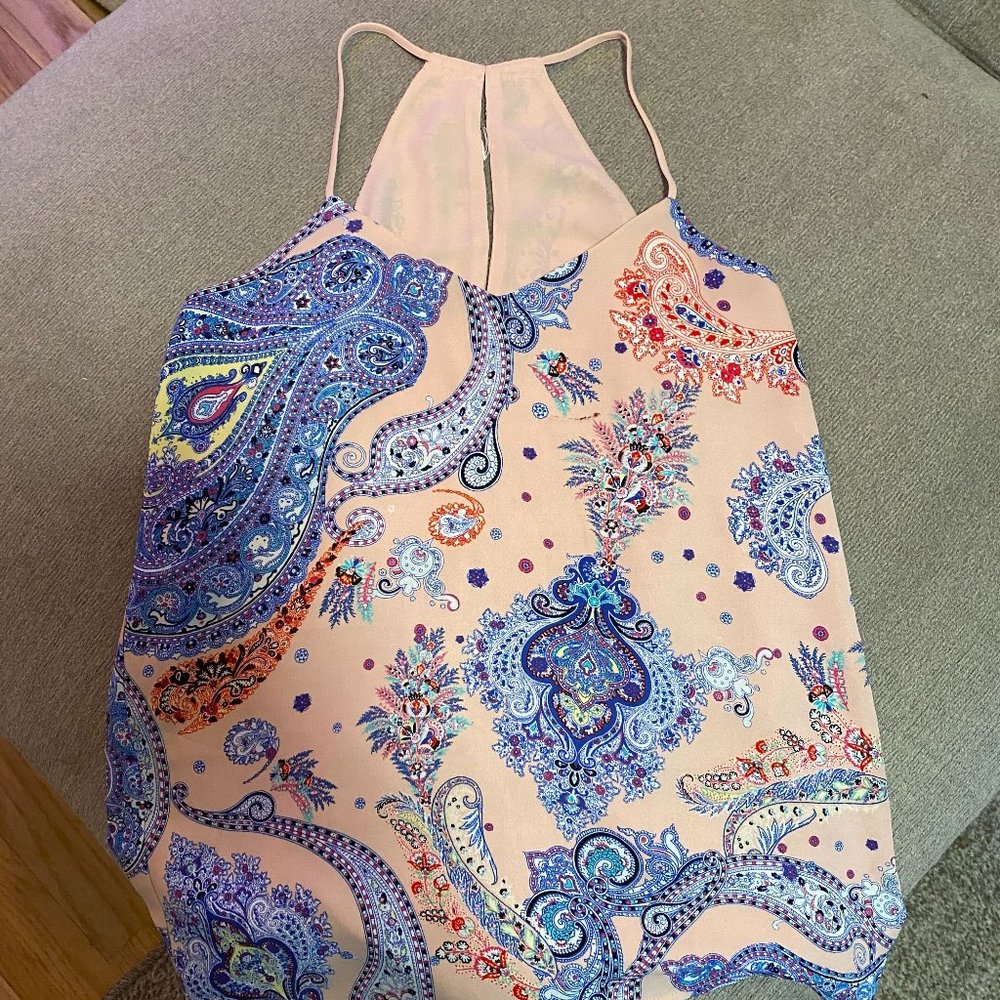 Express Paisley Silky Tank (XS)